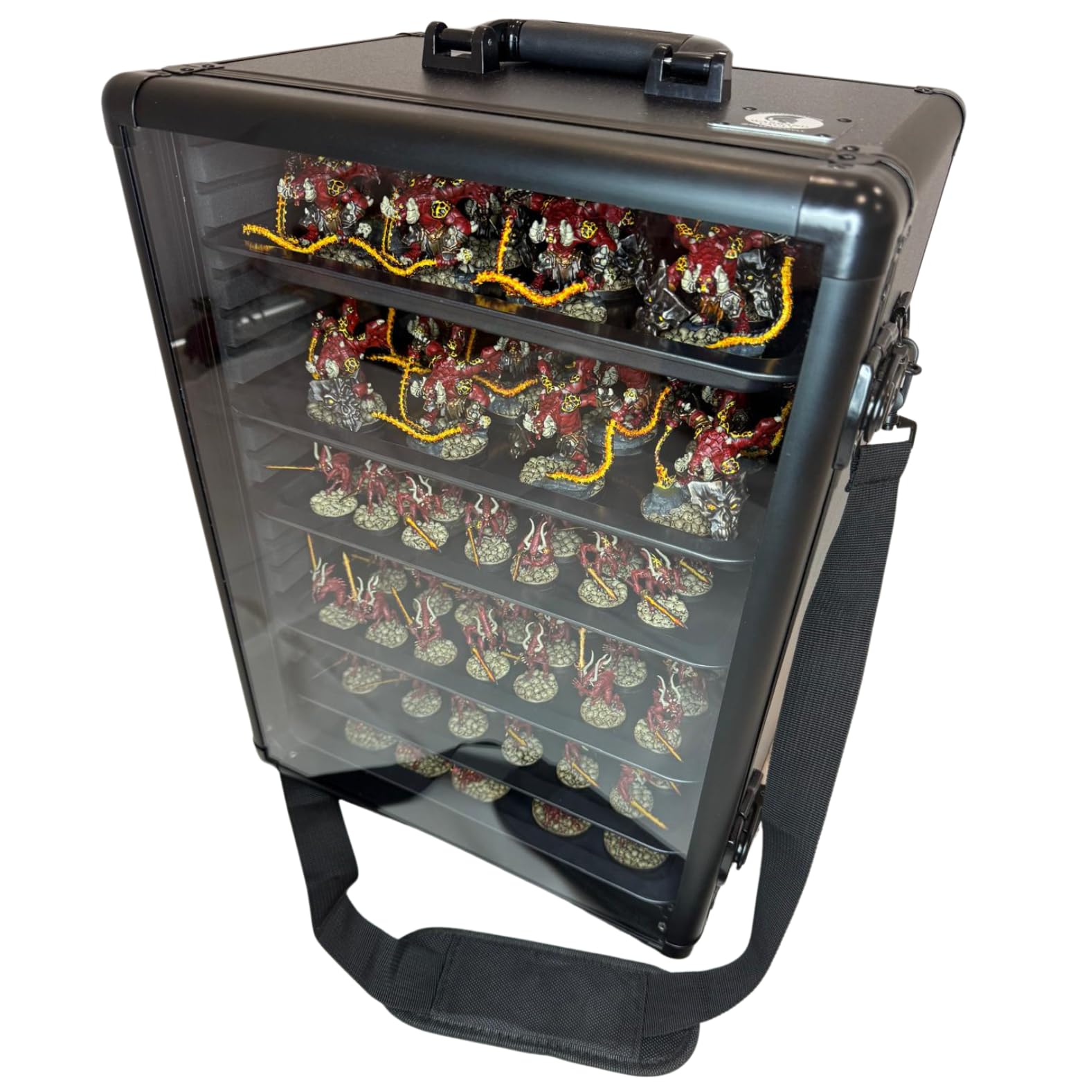The Vault Miniature Carry Case, Aluminium Storage Box with 6 Metal Trays for Tabletop Miniatures and Wargaming Transport