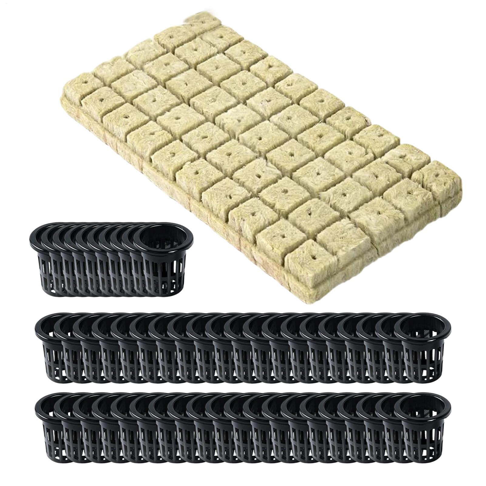 Hydroponics Rockwool Cubes | Soilless Seedling Supplies,Plant Starter Container,for Growers Farmers School Project Balcony Garden Veggies Fruits Patio Flower Beds Courtyard