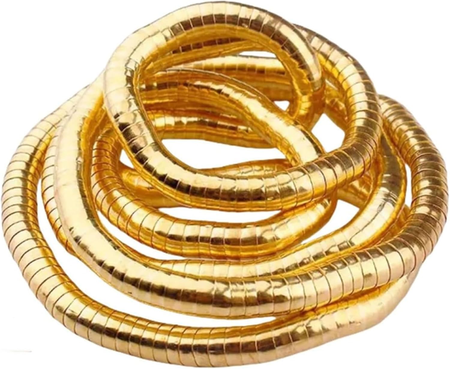 Gold Bendable Snake Necklace Armband Bracelet and Choker, Flexible Snake Chain Versatile Twisty Multi-purpose Necklaces Bracelets DIY Trendy Halloween Costume Jewelry Gift