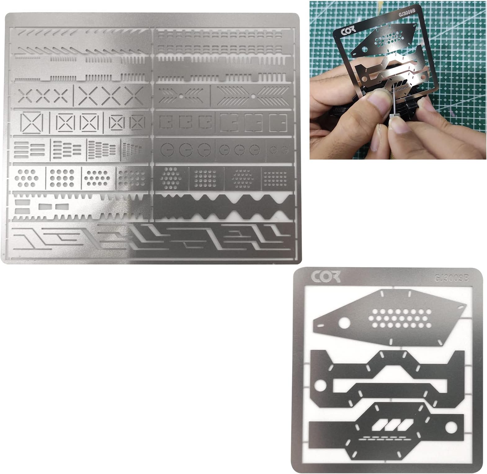 Hobby Model Craft Tool, Stainless Steel DIY Model Engraved line Panel Carving Auxiliary Ruler for Gundam Model Building