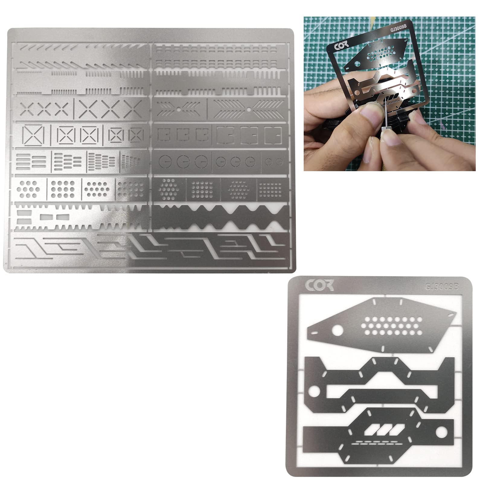 Hobby Model Craft Tool, Stainless Steel DIY Model Engraved line Panel Carving Auxiliary Ruler for Gundam Model Building