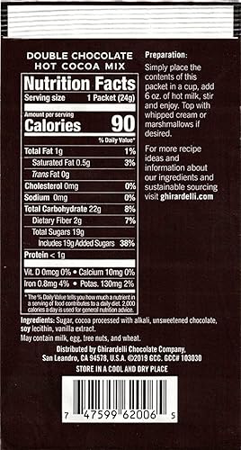 Miniatura 2 de Ghirardelli Mezcla de chocolate doble de cacao caliente, caja de 3 libras, (aproximadamente 43) paquetes de 0.85 onzas con cuchara de cacao