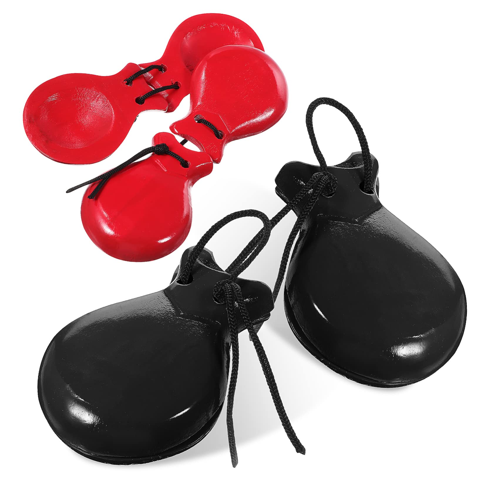 Castañuelas de Dedo de Madera 2 Pares para Niños Juguete Musical | Sonido Nítido y Fuerte, Juego de Percusión Infantil, Uso en Aula y Educación Temprana
