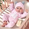 BABESIDE 20-Inch Lifelike Reborn Baby Doll with Soft Body – Realistic Newborn Girl Silicone Doll with Clothes, Open Eyes, and Play Accessories – Gift for Girls Age 3