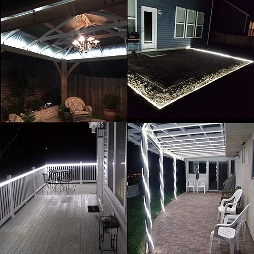 Miniatura 5 de Cuerda de luces LED de 33 pies32.8ft, 360 LED, blanco frío, impermeable, tubo de luz transparente para interiores y exteriores, enchufe de 110 V,