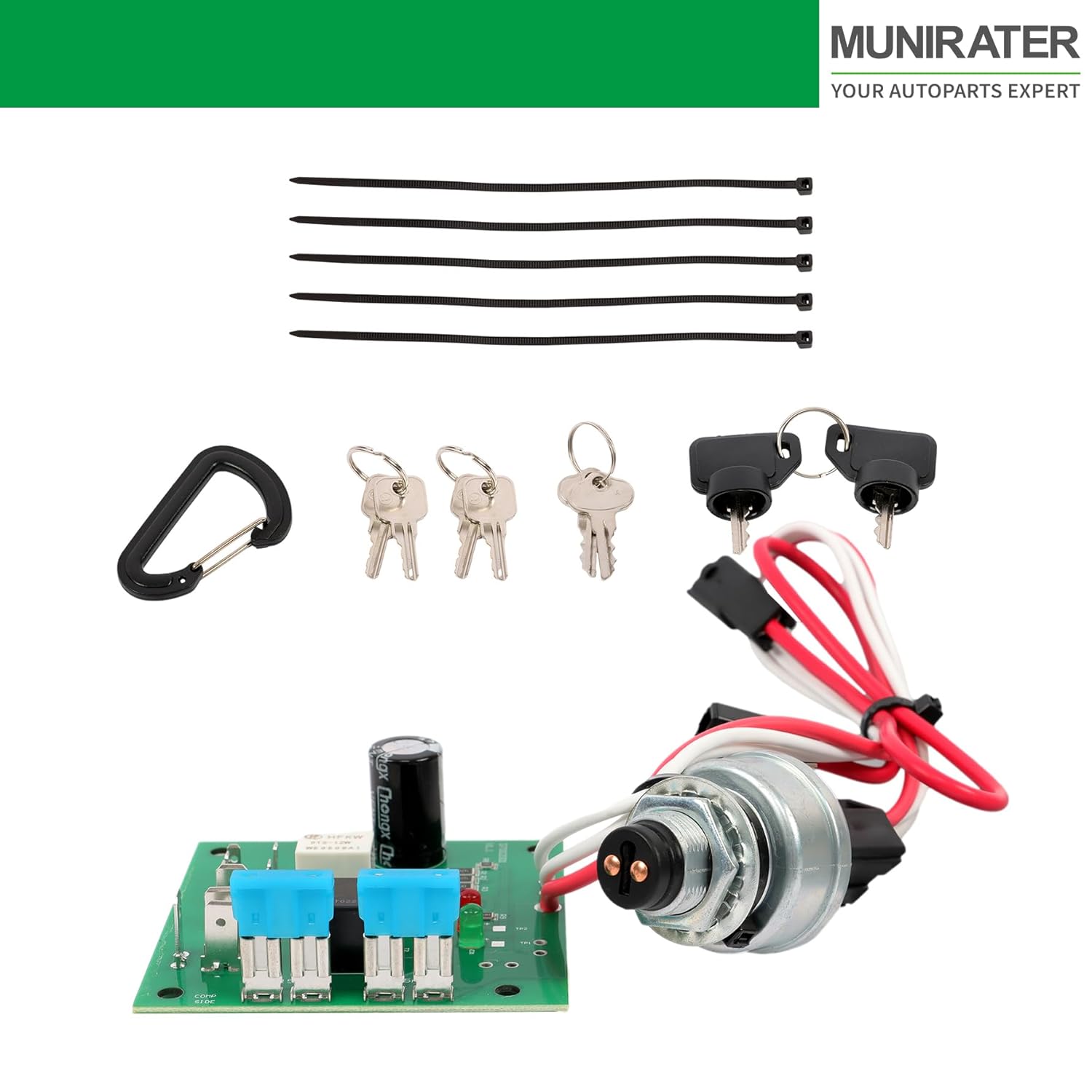 Ignition Switch Module with Keys Replacement for AM136681 AM115471 Replacement for Garden Tractors 415 425 445 455 Serial Numbers Below 070001