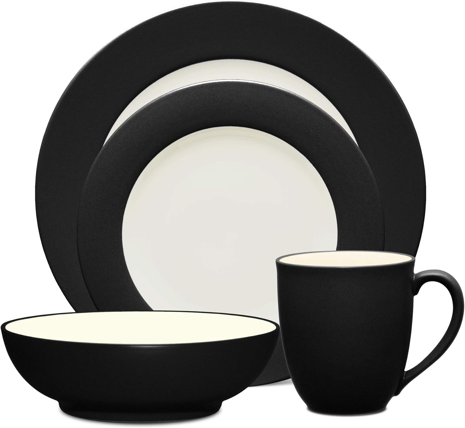 Noritake Colorwave Graphite 4-Piece Rim Place Setting, Service for 1