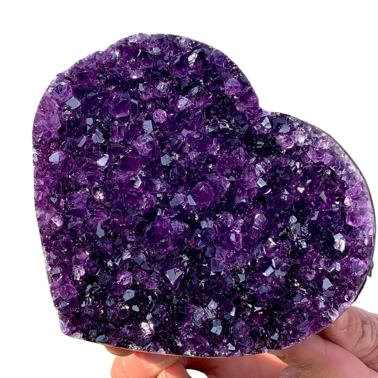 HAOYUNS Beautiful Natural Heart-shaped Amethyst Quartz Cluster - Emotional Crystal for Spiritual Growth(400-450g)