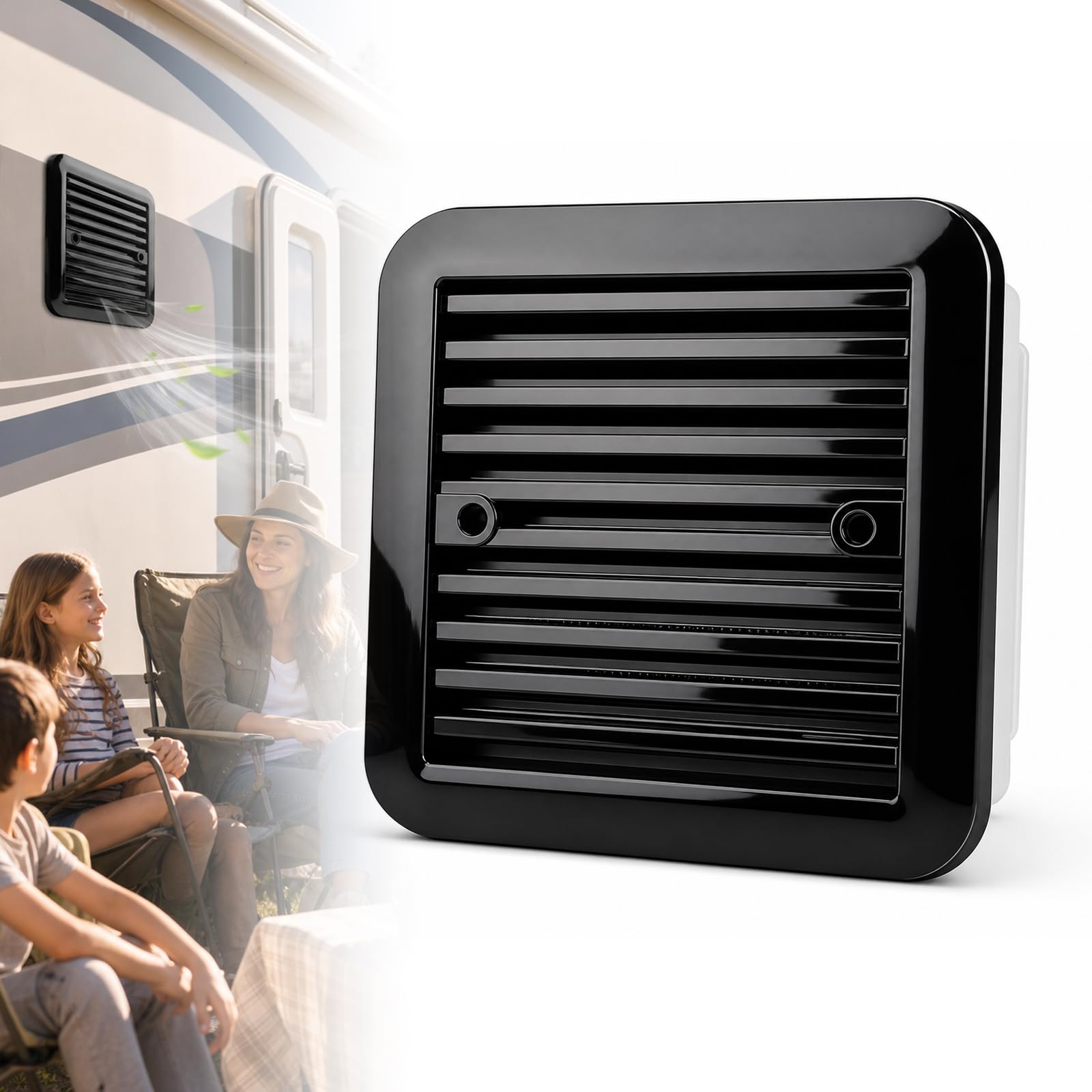 BYZESTY Ventilateur d'extraction pour Caravanes, Ventilateur D'extraction, Ventilateur D'aération Latéral pour Camping, Grille de Ventilation Latérale pour 12 V pour -cars et véhicules loisirs