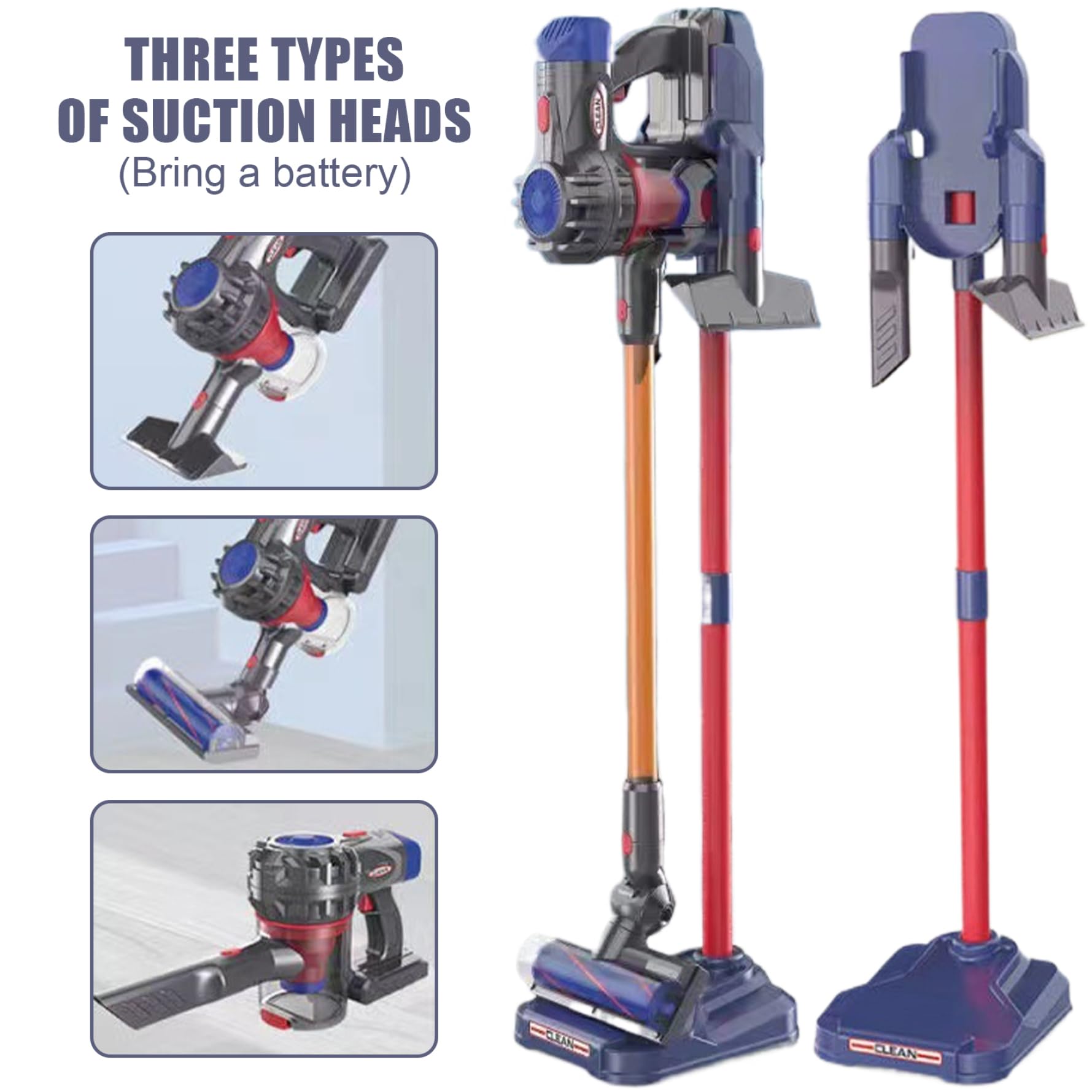 Aspirapolvere per bambini che funziona davvero Set aspirapolvere realistico per bambini con batteria e suono, include testa, supporto, ugelli e altro per le pulizie, giocattolo per che