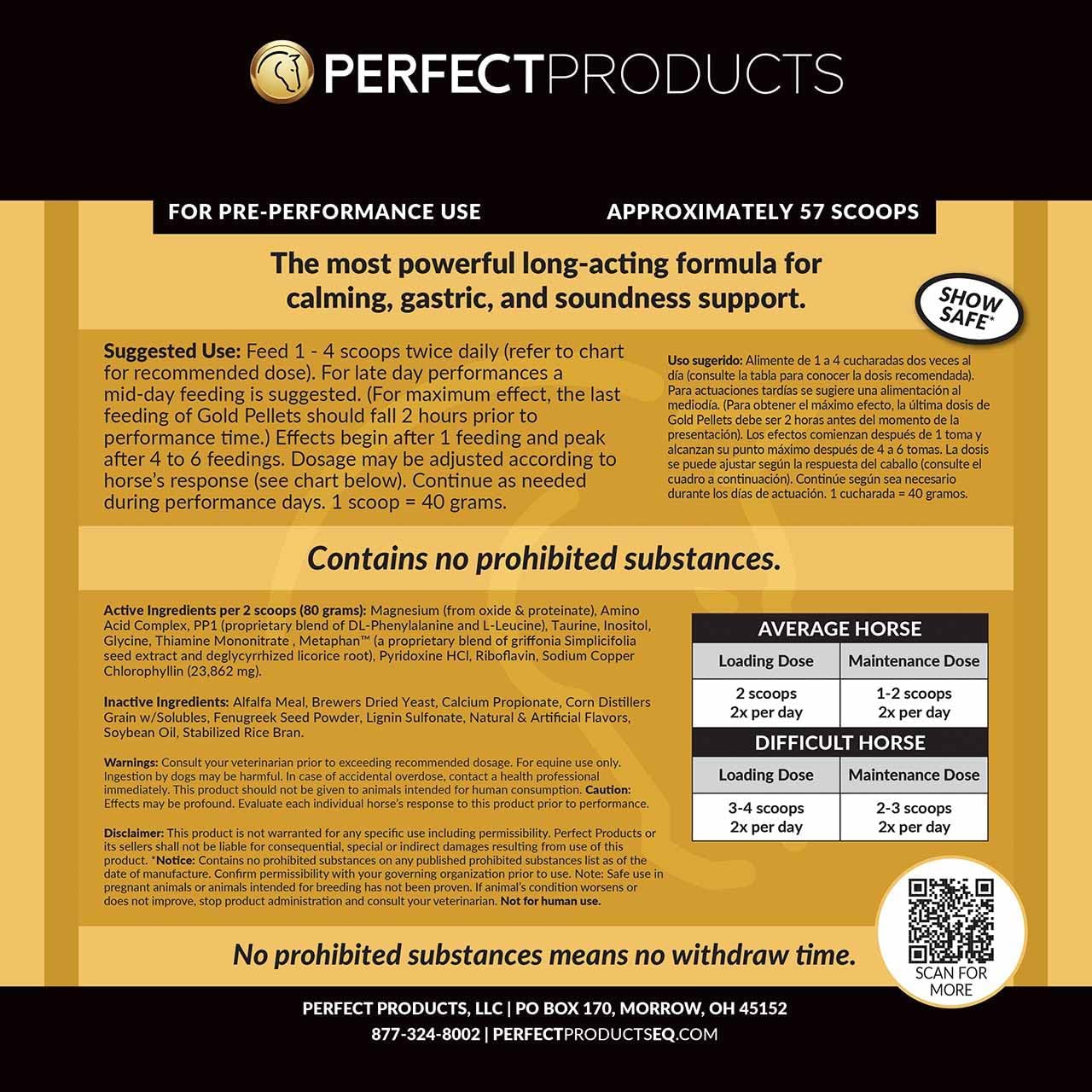 Perfect Prep EQ™ Gold Complete Calming Pellets (2LB)