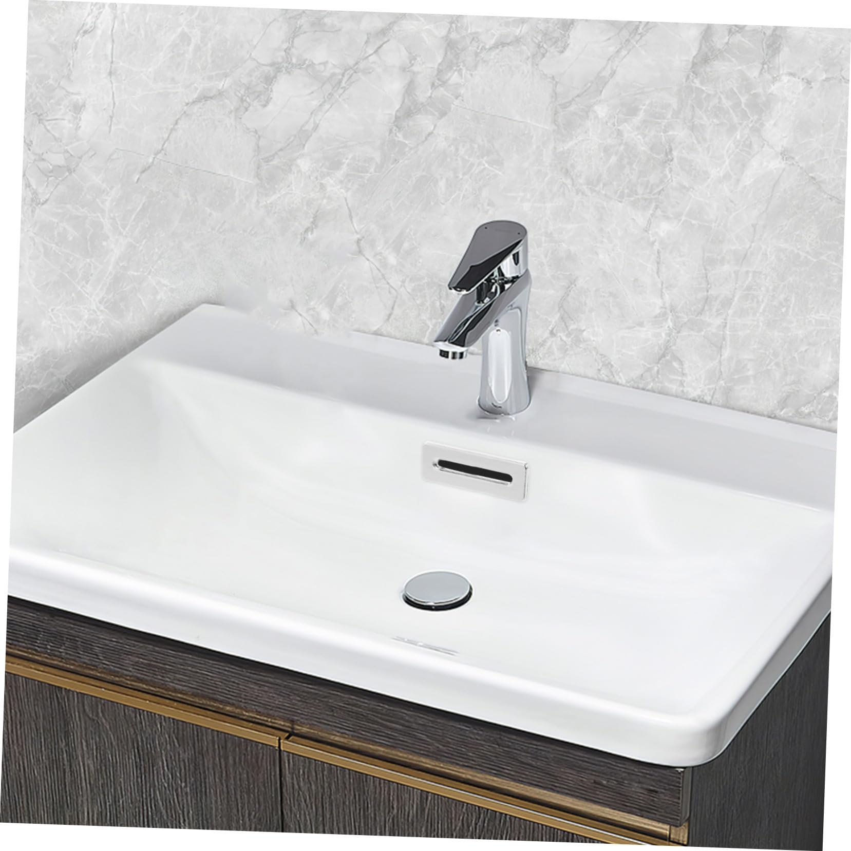Kisangel Troppopieno Installare Bagno in Lega Lavandino e di Copertura Argento Zinco 2 Pezzi, Inserto Decorativo Facile da Lavabo Vasca