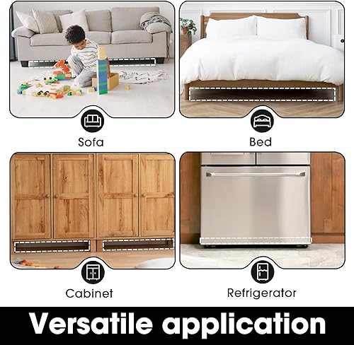 Miniatura 7 de BOWERBIRD Clear Under Couch Blockers - Stop Toys from Going Under Couch Sofa Bed and Other Furniture - Suit for Hard Surface Floors Only