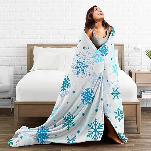 Miniatura 6 de Manta de copos de nieve ultra suave y cálida para todas las estaciones, manta decorativa de forro polar para cama, silla, automóvil, sofá,