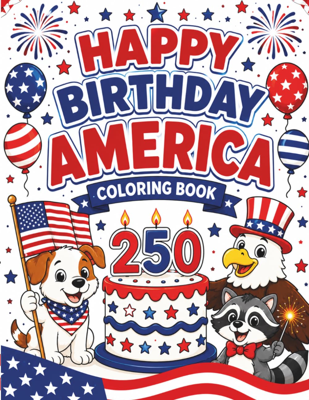 Happy Birthday America: coloring book 250