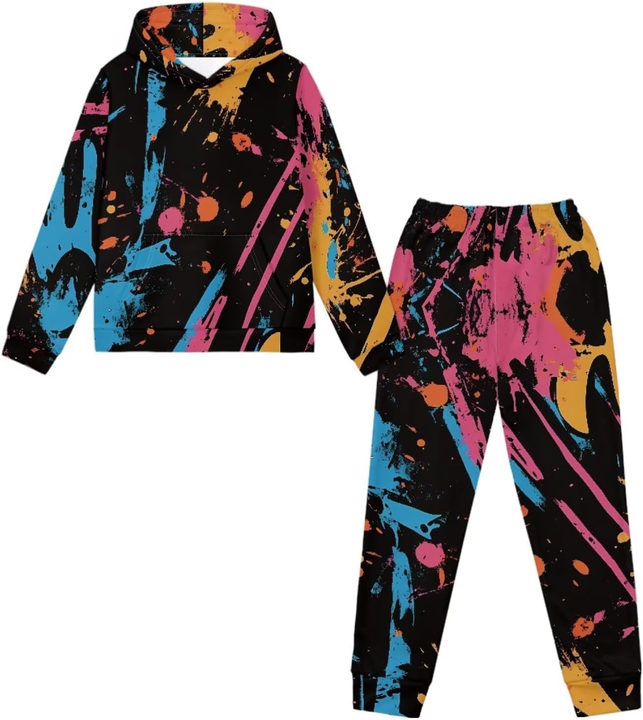 Girls Hooded Sweatshirt and Sweatpants Kids Tracksuit with Pockets 2 Piece Long Sleeve Pull Over 5-12 Years Old