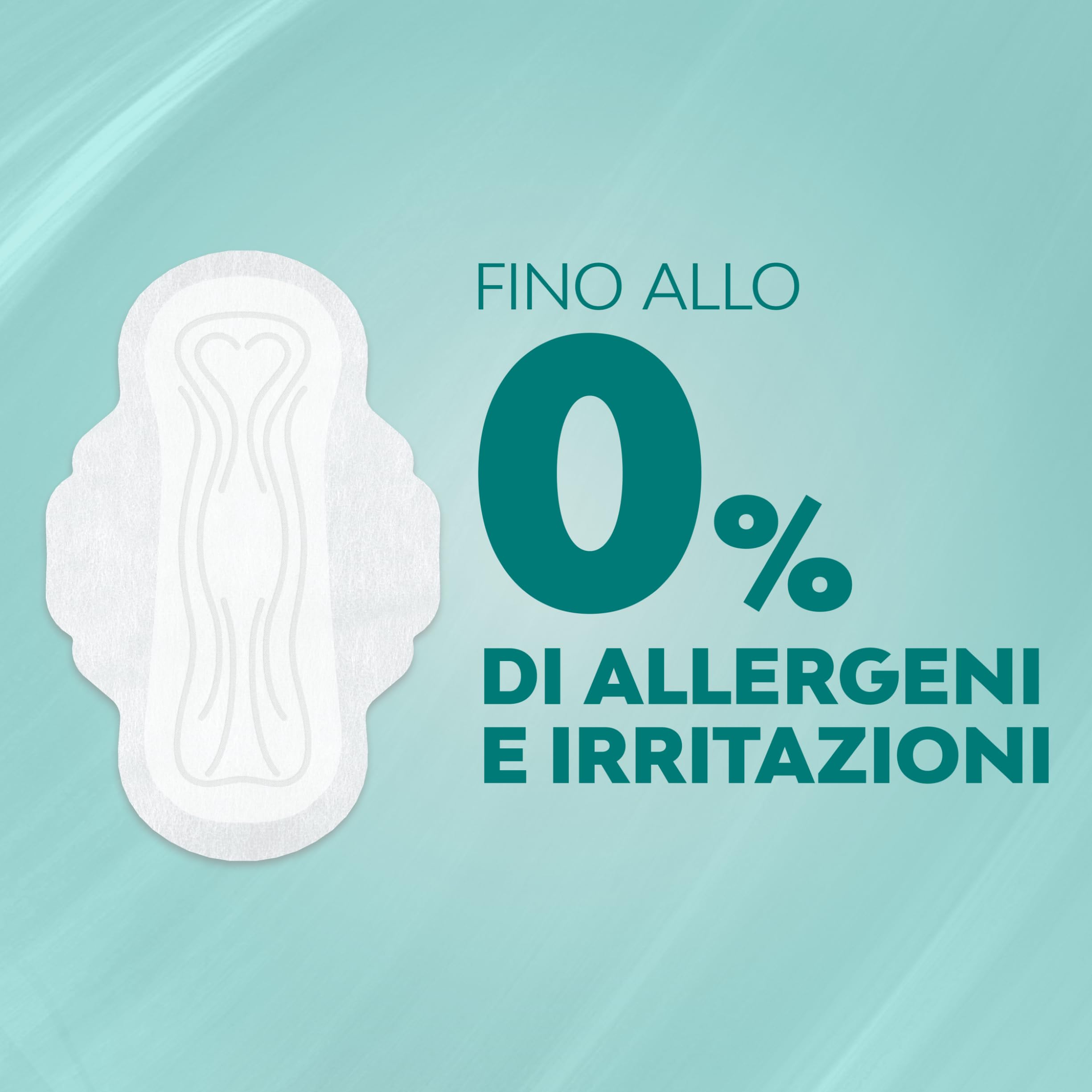 Nuvenia - Assorbente Pure Sensitive Ultra Notte con Ali - Superficie Delicata per Pelli Sensibili - Confezione da 8 Assorbenti