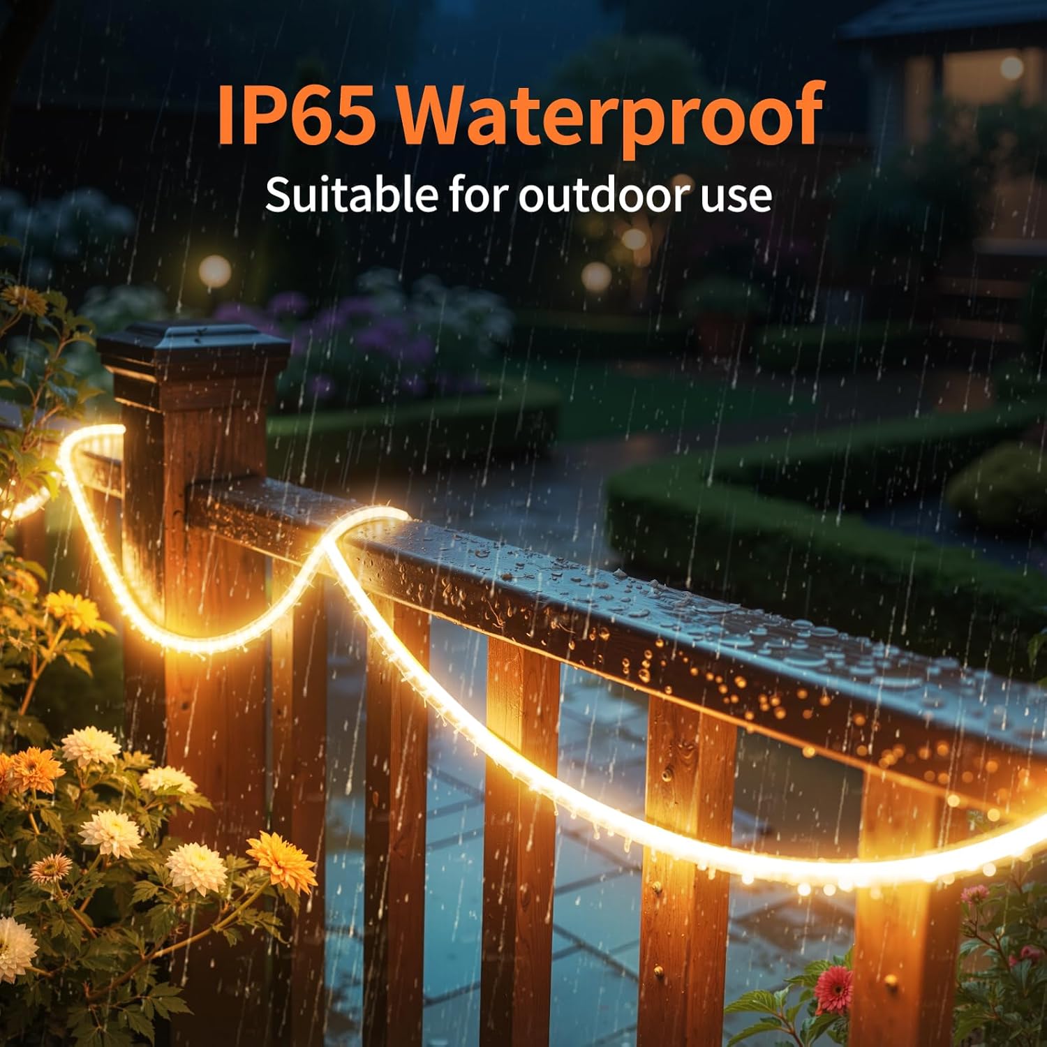 Solar LED Strip Lights,32.8FT 6000mAh Large Capacity Solar String Lights for Outside,IP68 Waterproof Solar Rope Light with Remote for House,Garden,Balcony,Pool,Tree Decorations,Warm White