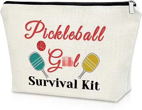 Sazuwu Pickleball Gifts for Girls Makeup Bag Cosmetic Organizers Travel Pouch Pickleball Themed Training Gift for Graduation Birthday Christmas