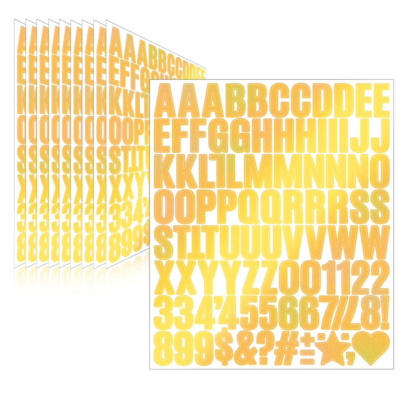 Llewyn 970 Pcs 10 Sheets Letter Stickers,Self Adhesive Waterproof 1 Inch Mailbox Numbers Vinyl Stickers,Alphabet Decals for Water Bottle,Window,Door,