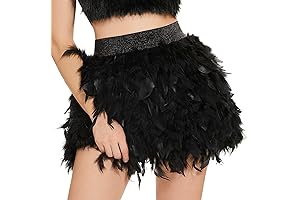 A Line Natural Feather Skirts for Women Party White Tutu