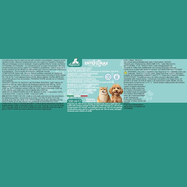 Foto 8 de 8 de ENTEFLORAX - Emulsión líquida para perros y gatos con prebióticos y postbióticos
