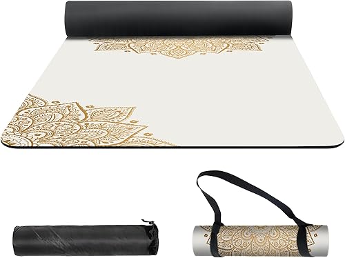 Miniatura 2 de nuveti Alfombrilla de yoga con estampado extra grueso de elastómero termoplástico antideslizante con bolsa de transporte, 72 x 24 pulgadas, extra