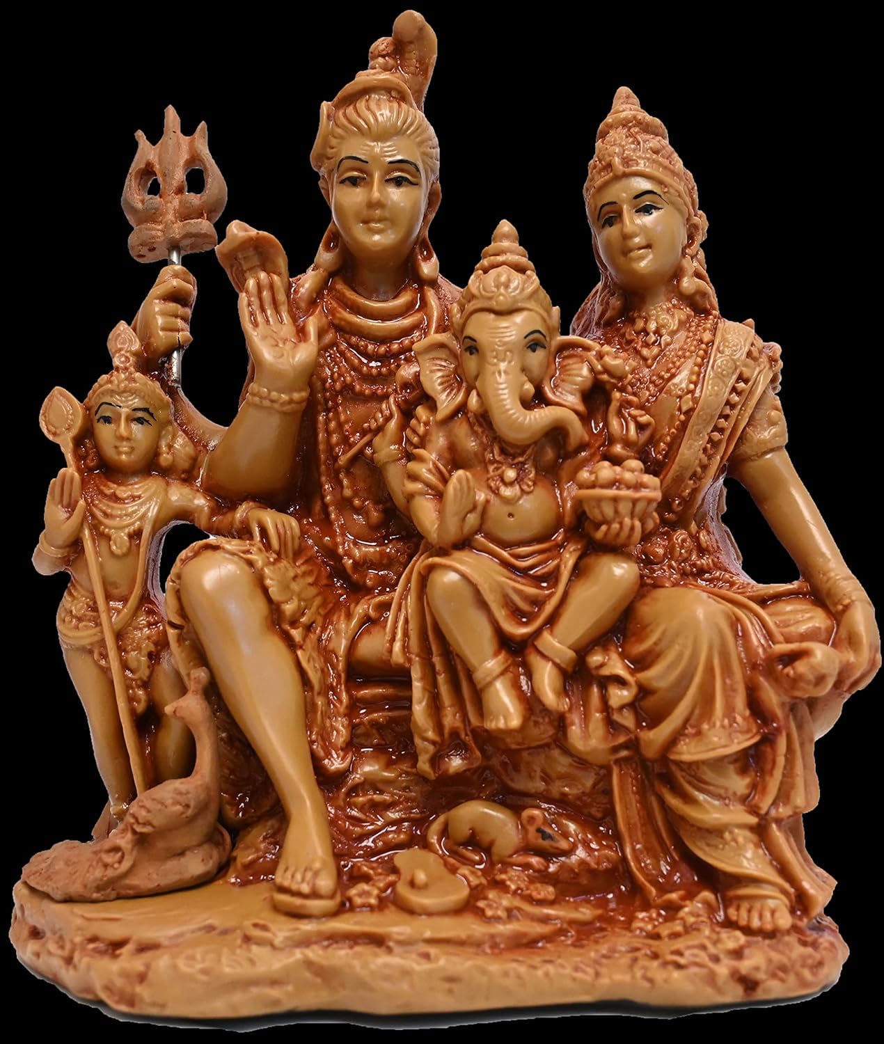 Statue Shiv Parivar pour Puja Ghar et décoration zen du salon moderne