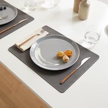 Ocean Home Textile 2-Piece Gray Color Leather American Serving 40 x 30 cm