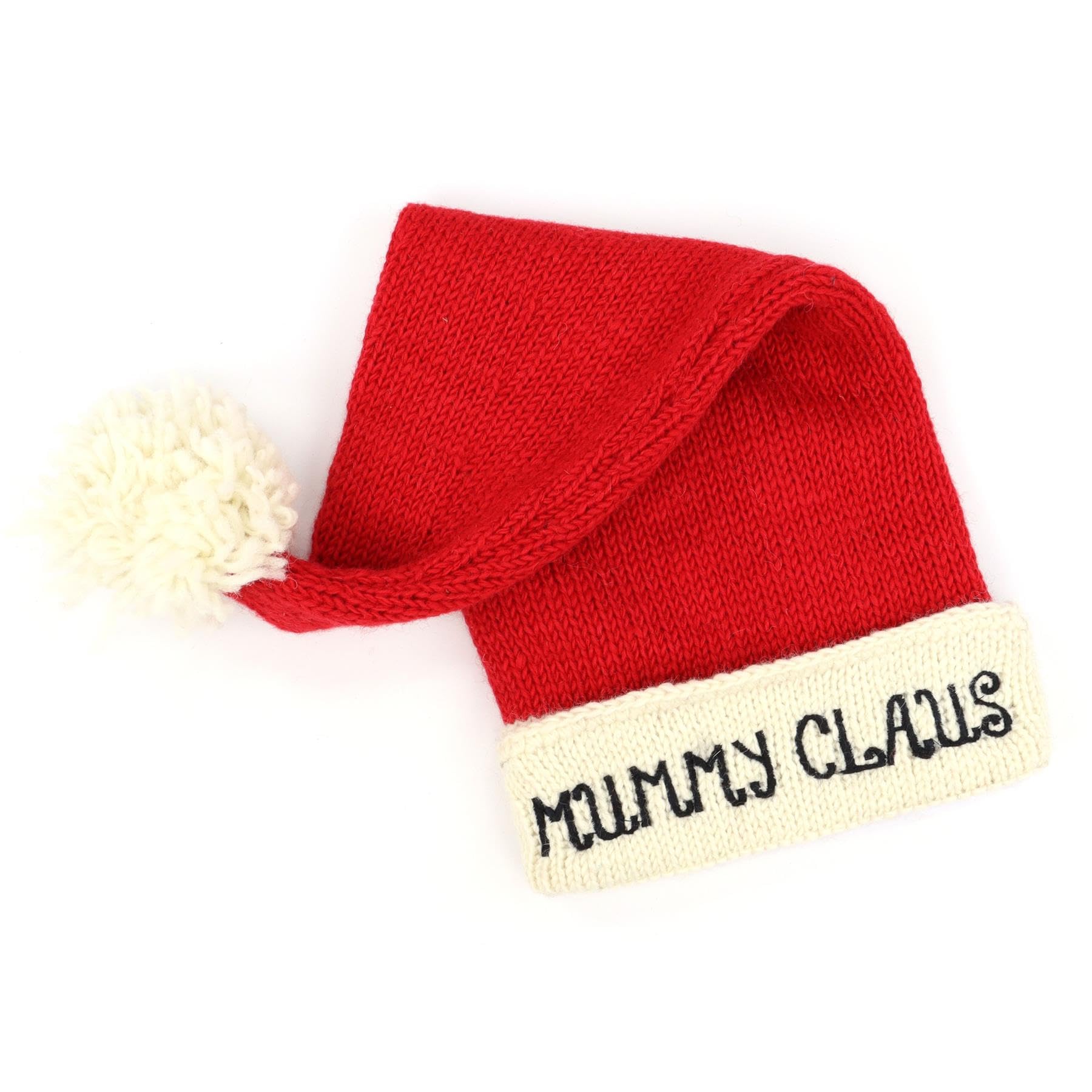 LOUDelephant Hand Knitted Wool Christmas Beanie Hat - Mummy Claus