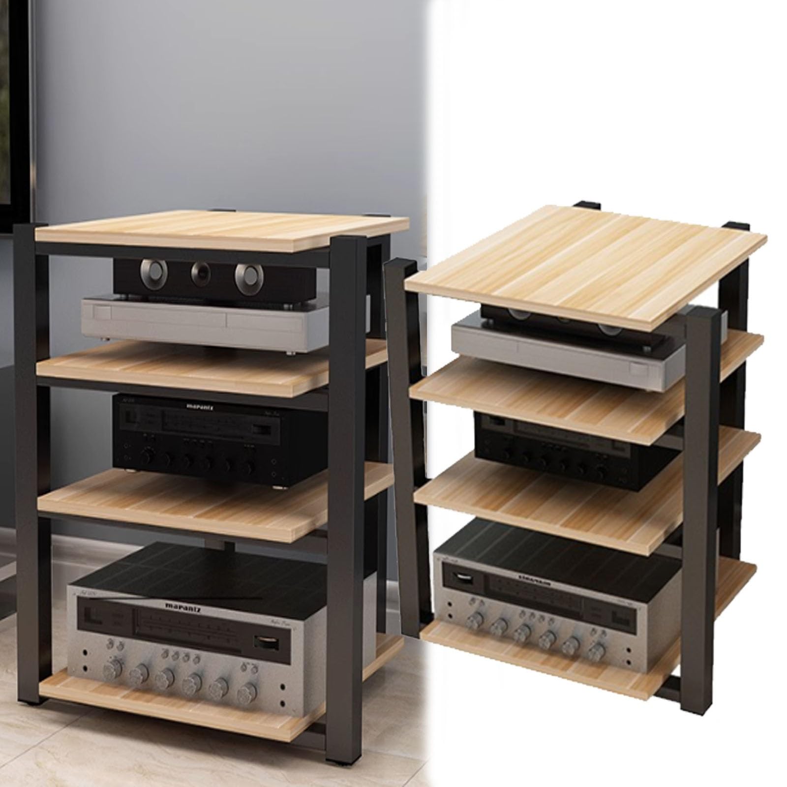mueble equipo hifi Soporte De Audio En Torre, Soporte Para Componentes Audiovisuales, Capacidad Total De 661 Libras, Soporte Para Reproductor De CD Y DVD, Estante De Almacenamiento De Esquina Con Marc