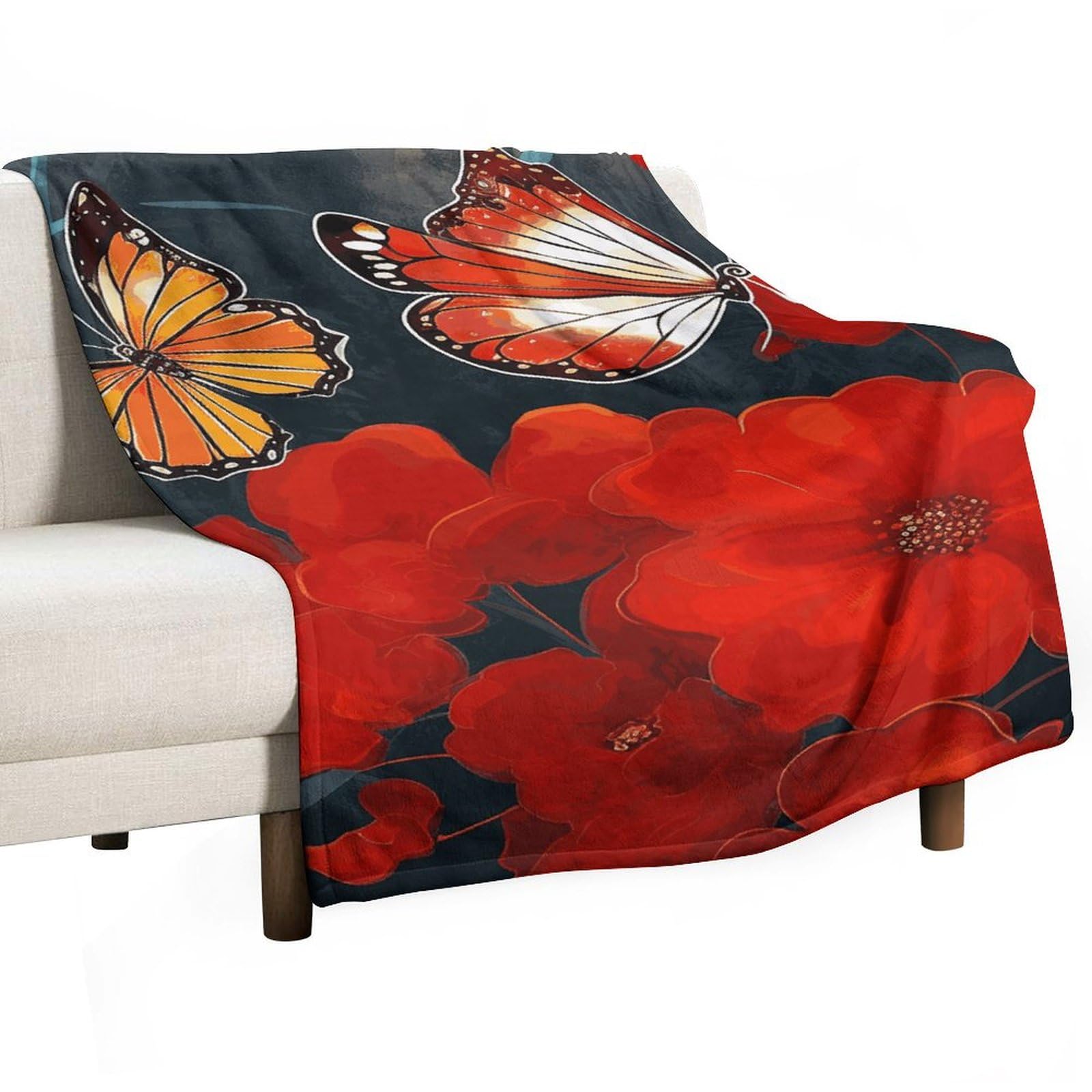 Couverture en flanelle à fleurs pour vos soirées sur le canapé et pique-niques