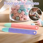 BOXOB 2pcs Kid-Friendly Tablet Stylus with Tethers, Universal Kids Stylus Pens for Touchscreen Compatible with iPad iPhone Kindle Android All Touch Screen Devices (Pink & Purple)