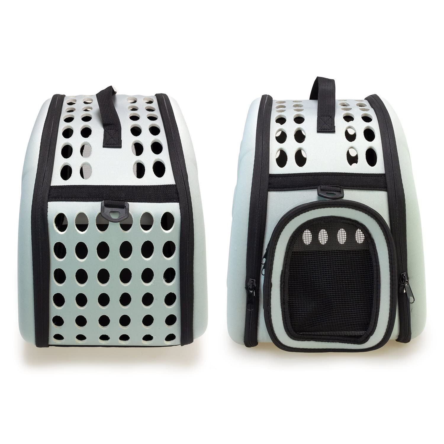 ARQUIVET Borsa da trasporto pieghevole grigia - 42 x 27 x 32 cm - Cani adulti, cuccioli, gatti e altri - zaino con griglia di ventilazione per cani e gatti