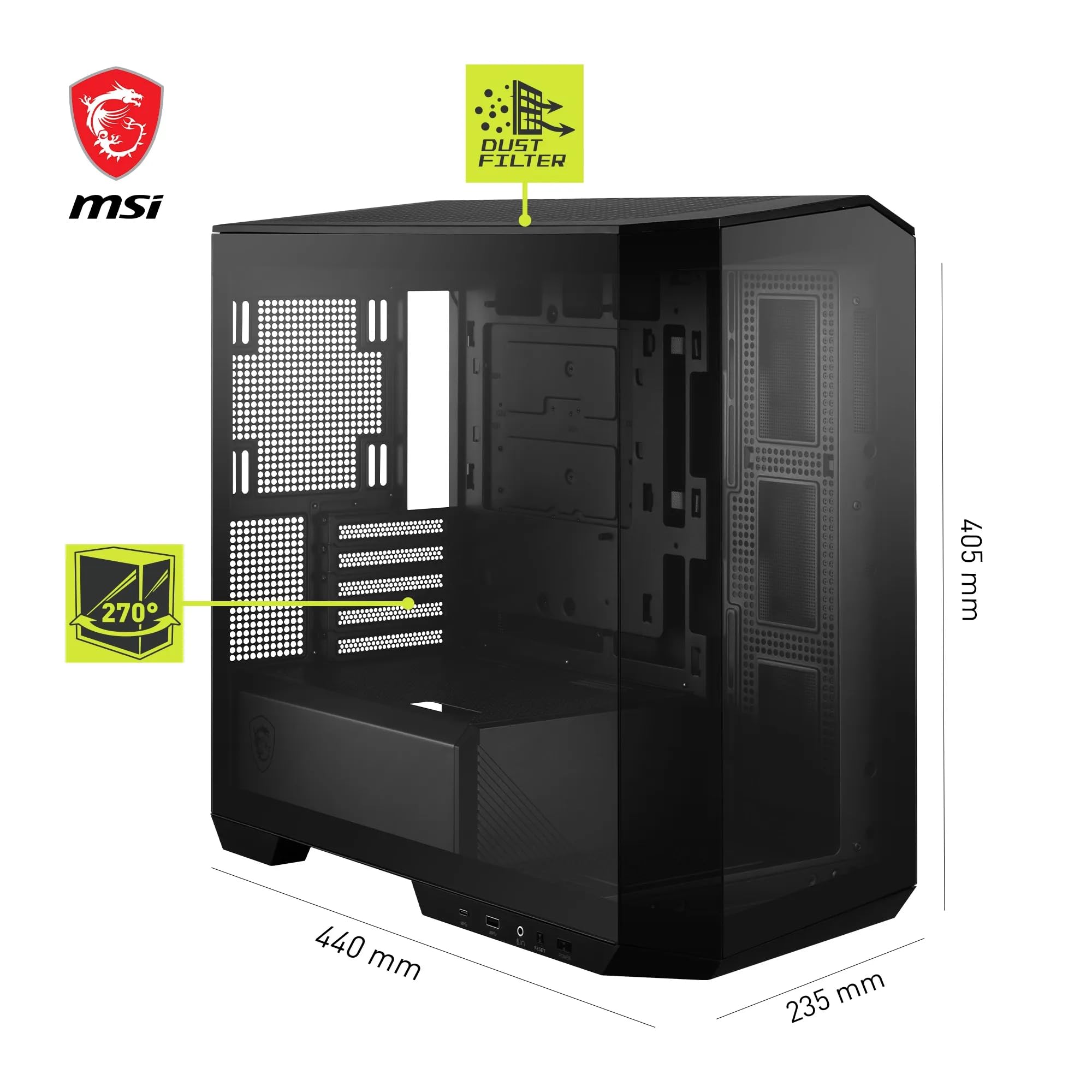 Amazon.in: Buy MSI MAG PANO M100R PZ Gaming Case: Premium
