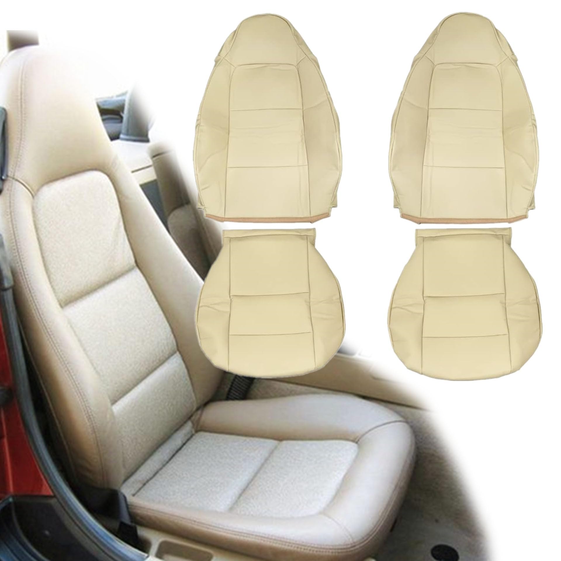 Amazon.com: GXARTS Beige Front Driver and Passenger Bottom & Top