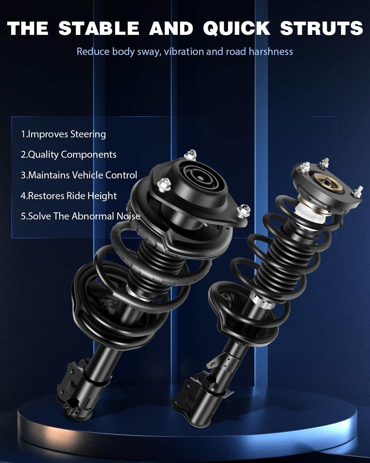 ECCPP Struts Complete Struts Spring for 2000-2006 for Hyundai Elantra Struts Shocks for 171405 171404 171407 171406 Front and Rear Struts