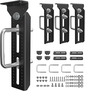 Wellmax 25.4cm(10인치) 튼튼한 보트 트레일러 벙크 브래킷, 4팩 | E-코팅 및 다크로멧 하드웨어가 있는 아연 도금 스틸 | 회전 탑 | 3x3, 2x3, 1.5x3 크로스멤버에 적합 | Deep-V 선체 및 2x6 벙크 보드용