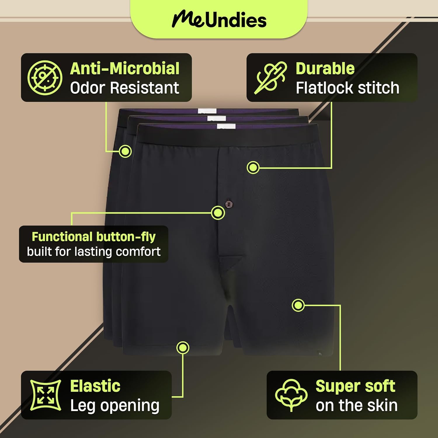 MeUndies – Men’s Boxers – Breathable and Comfortable Tencel UltraModal Fabric – 3 Pack - Image 3