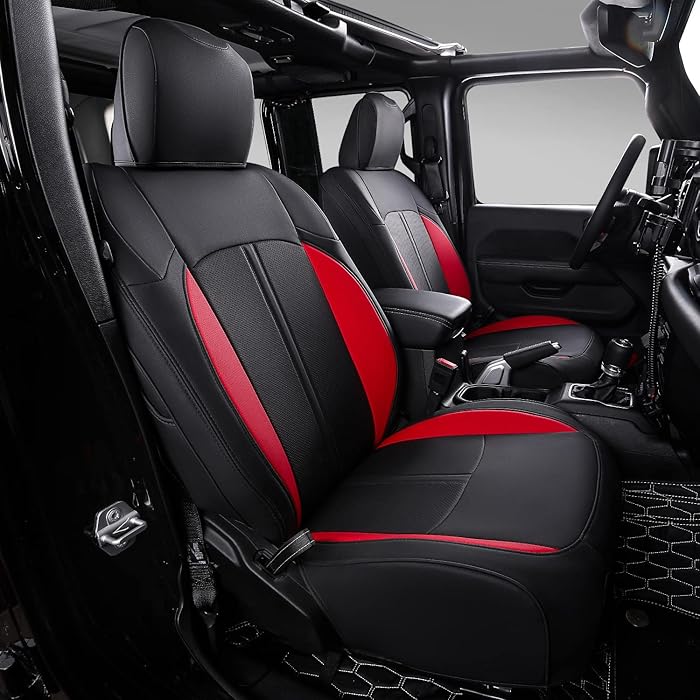 Buy PTYYDS Fit Jeep Wrangler JL Seat Covers 4 Door Front and Back PU