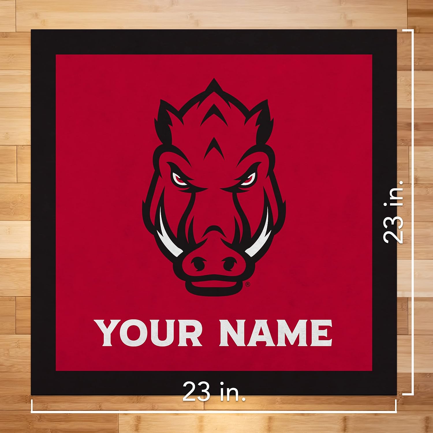 Rico Industries NCAA Arkansas Razorbacks Personalized 23" Felt Wall Banner - Sports Decor for Man Cave, Game Room, Office & Bedroom - Long-Lasting, Customizable Wall Decorations - Made in The USA
