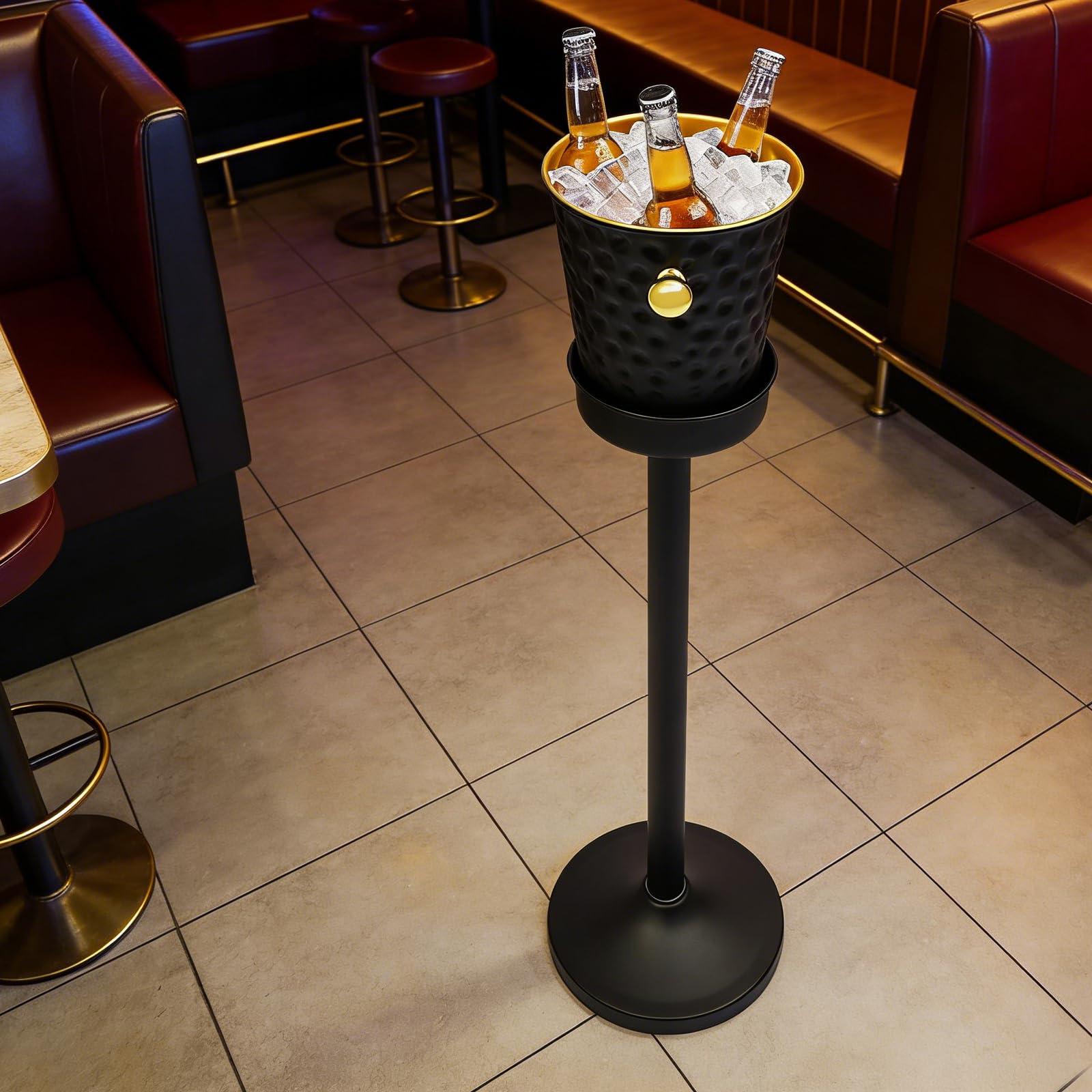 Cubitera de champán con soporte de acero inoxidable para vino, vino