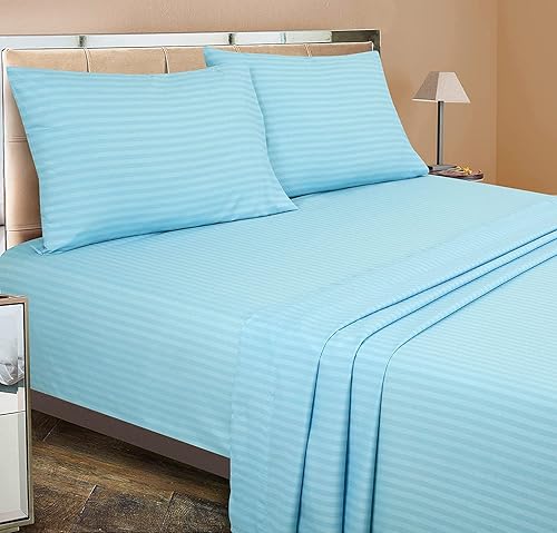 Vista 93 de Juego de sábanas de 6 piezas, 400 hilos y hotel, acabado satinado, sábana bajera ajustable de 12 a 14 pulgadas de profundidad, 100% algodón egipcio