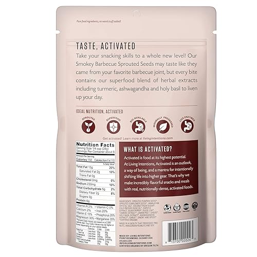 Miniatura 8 de Living Intentions Semillas de girasol germinadas orgánicas Mojo de jalapeño - Sin OMG - Sin gluten - Vegano - Paleo - Kosher - Unidad de 8 onzas