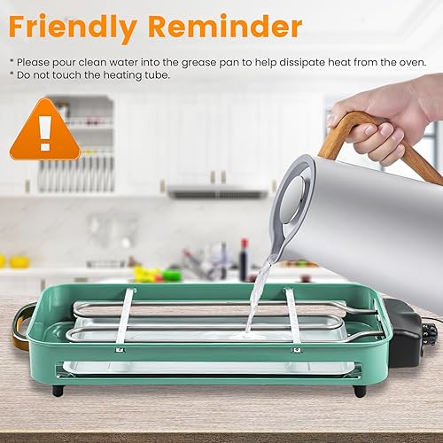 Miniatura 6 de Parrilla eléctrica de interior de 1500 W, parrilla de mesa raclette portátil sin humo para interiores, parrilla coreana para cocina con red de