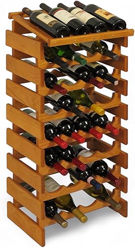 Miniatura 1 de Wooden Mallet Dakota Display Top - Estante para vinos con 32 botellas, roble medio
