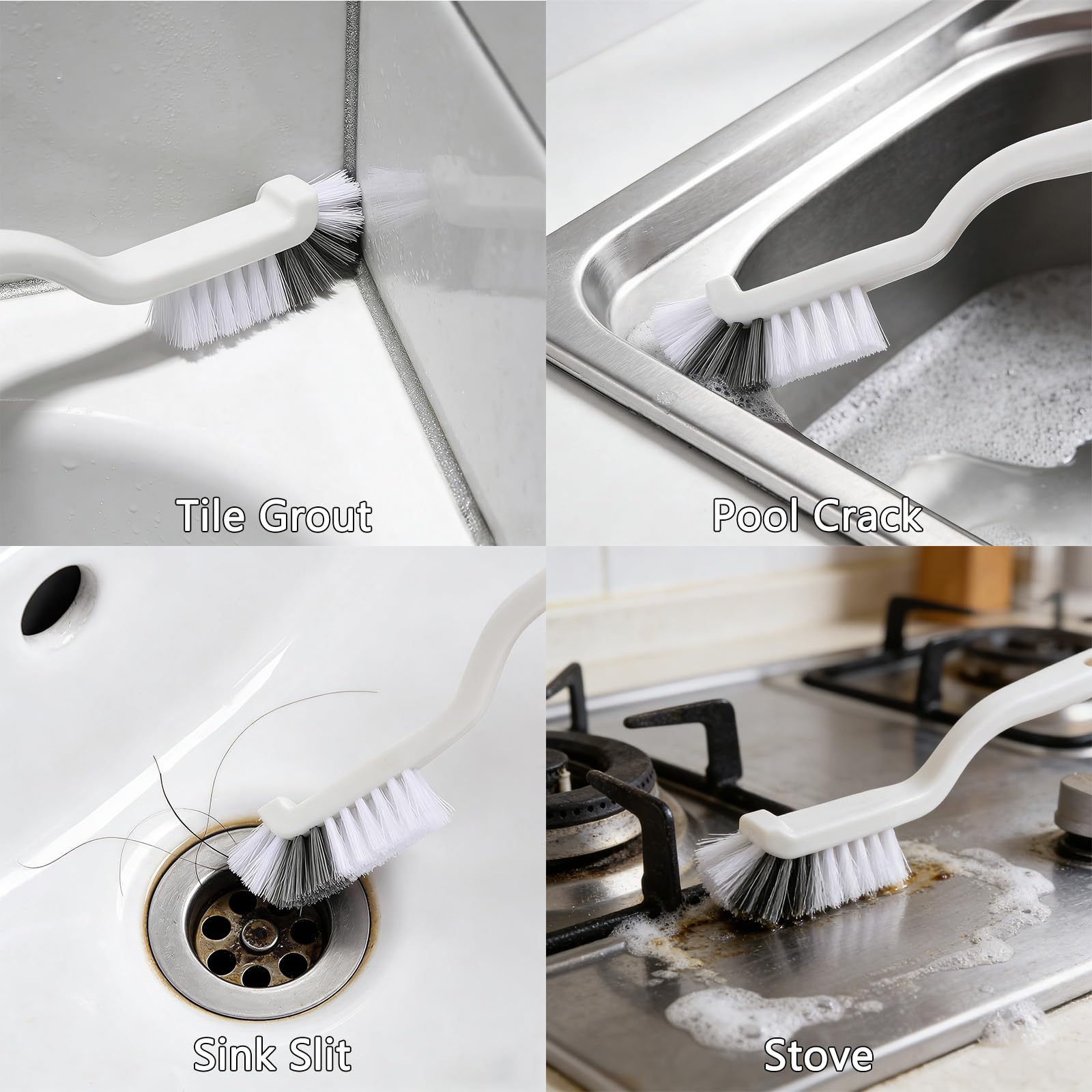 Crevice Cleaning Brush Tool - Heavy Duty Hard Bristle Gap Br -6 Crevice Cleaning Brush Tool - Heavy Duty Hard Bristle Gap Br -6