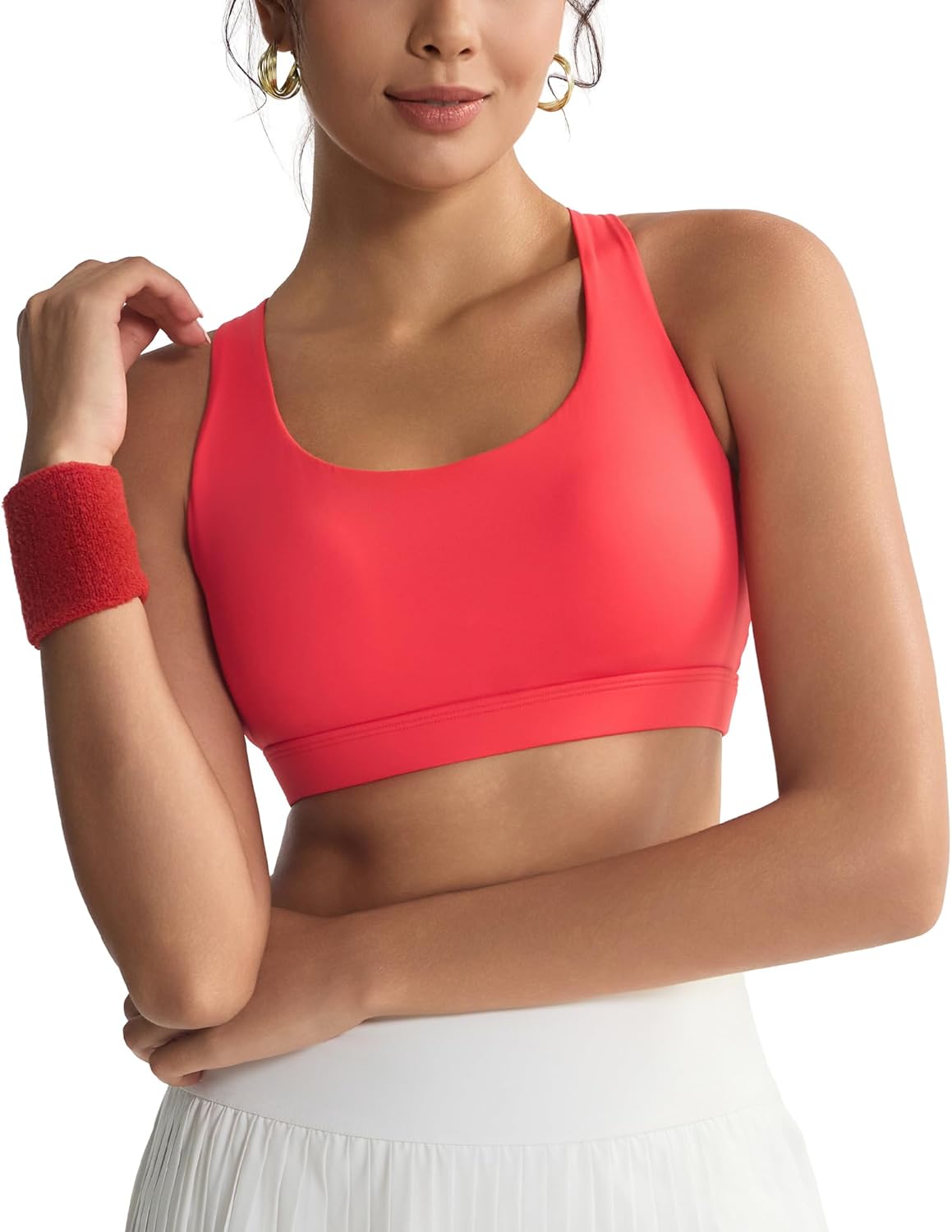 RUNNING GIRL Sports Bras for Women,High Impact Criss Cross Back Molded Cup Running Bra with Sewn in Pads - Image 2