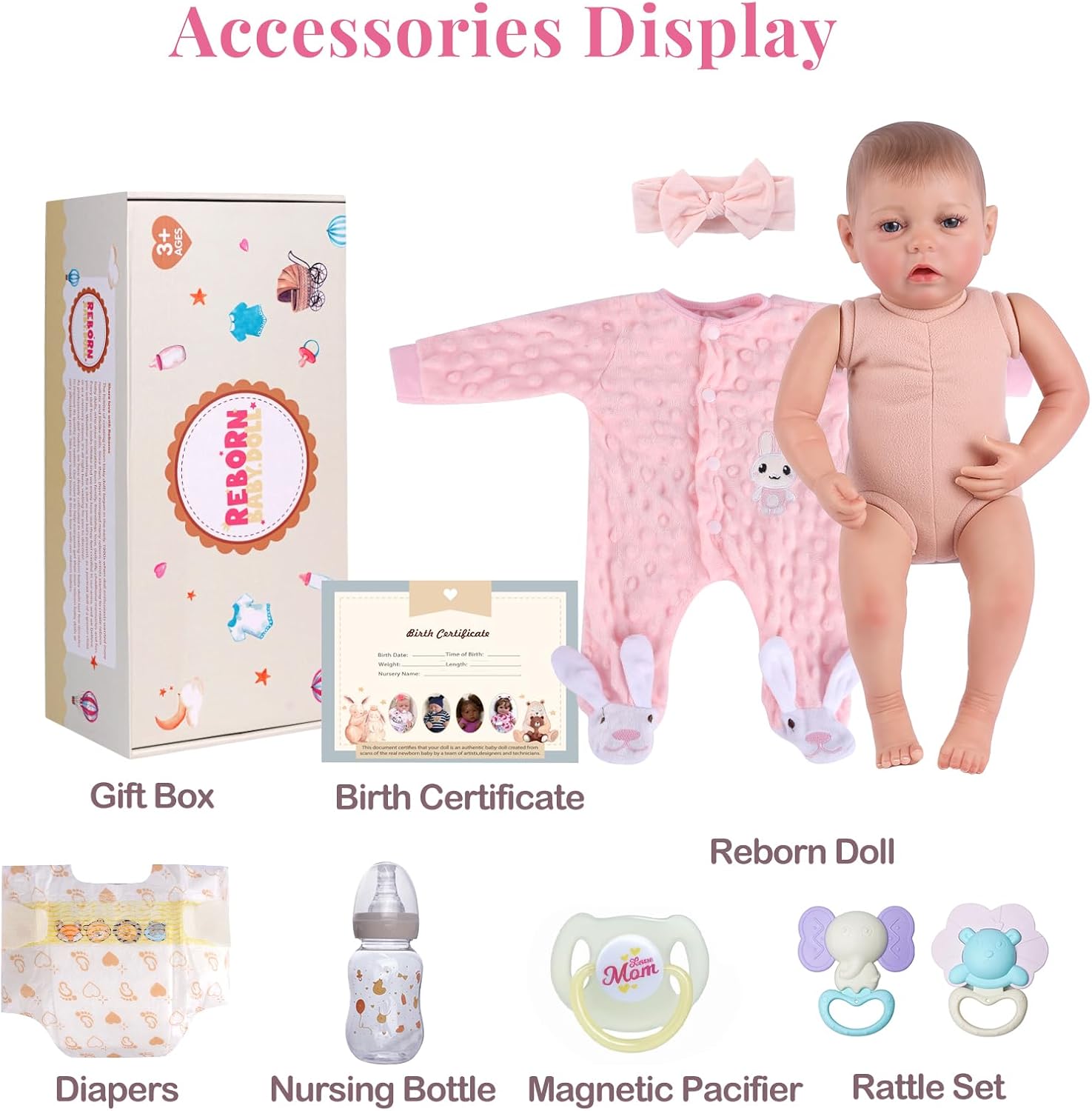 BABESIDE Reborn Baby Dolls - 20-inch Cute Soft Vinyl Realistic Baby Doll Real Life Baby Dolls with Complete Accessories Perfect for Cuddling, Playtime, and Gift Giving