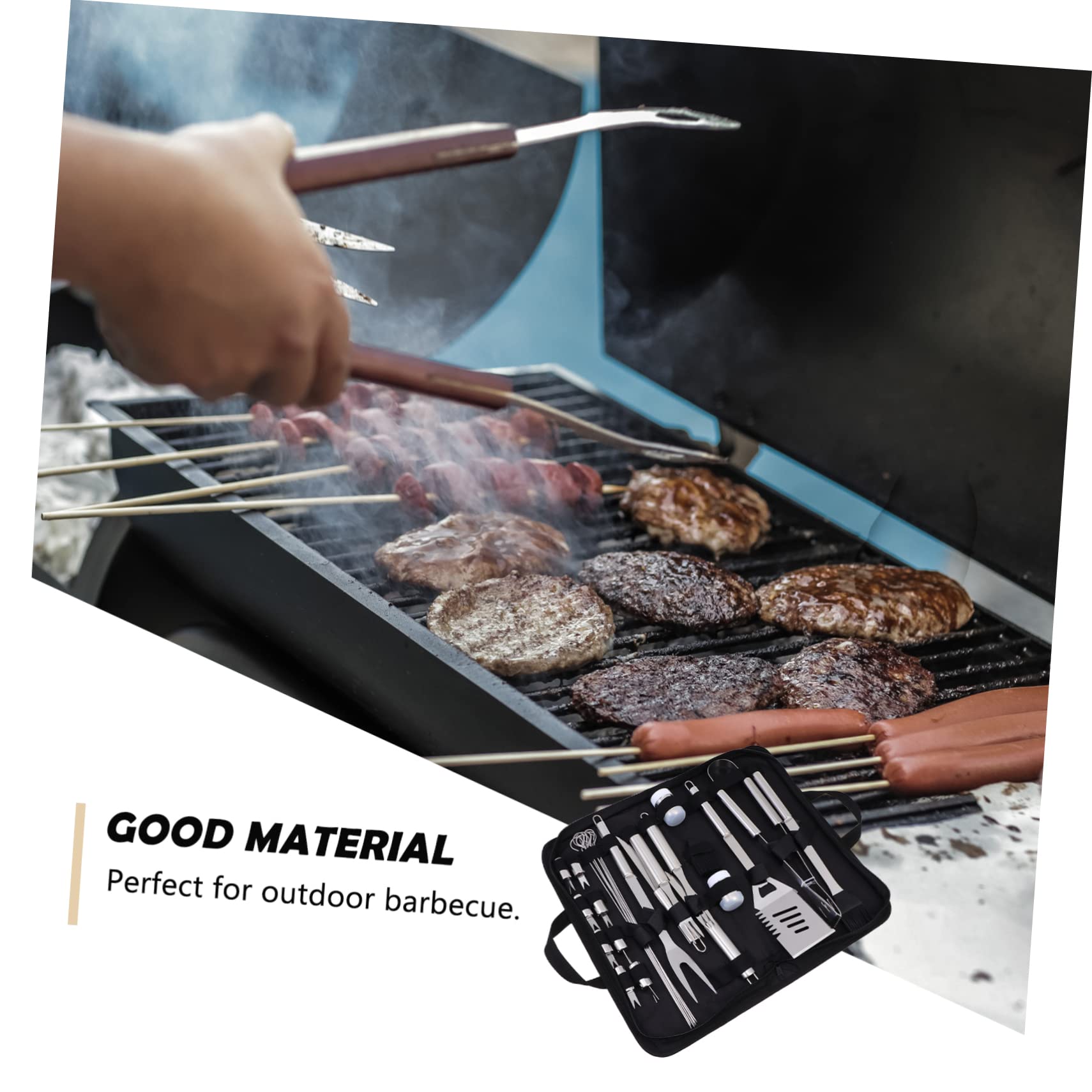 Abaodam Attrezzi Per Barbecue in Acciaio Inox Utensili Da Barbecue Portatili Per Esterni Accessori Per Borsa Per Organizzare